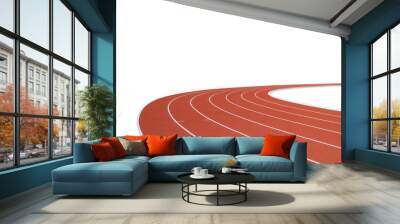 Running track on white background Wall mural