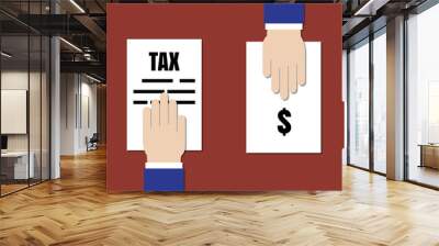 Tax filing and refund tax concept, vector illustration Wall mural