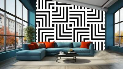 Black and white geometric pattern background design | Abstract modern art decorative  Wall mural