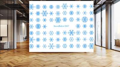 Set of vector snowflakes Wall mural