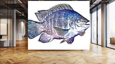 Tilapia Fish Fractals Wall mural