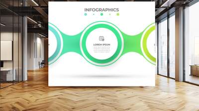 Business infographic template circle with 3 options or steps. Vector illustration. Wall mural