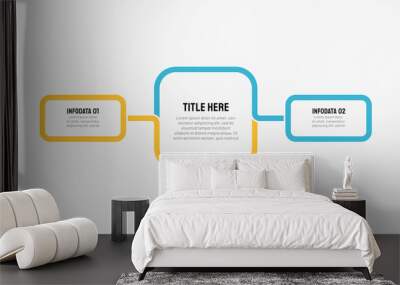 Business process chart design vector with thin line flat template box, Vector with 2 options. Can be used for workflow diagram, annual report, web design, info chart, presentations. Wall mural