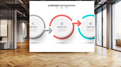 Vector infographic circle design with arrows template. Business concept with 3 options or steps. Wall mural