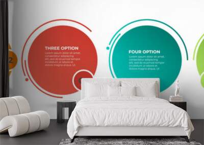 Vector infographic paper layout design template with thin line process. Business concept with 6 options, steps.  Wall mural