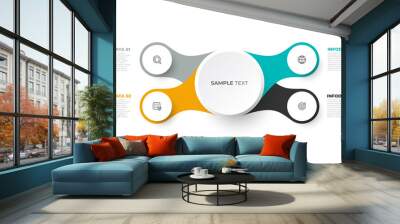 Vector infographic template. Business concept with circles and 4 options or steps. Wall mural