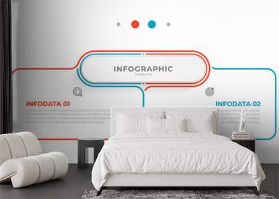 Vector infographic thin line design with marketing icons. Business concept with 2 options, steps or processes. Wall mural