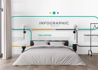 Vector infographic thin line design with marketing icons. Business concept with 3 options, steps or processes. Wall mural