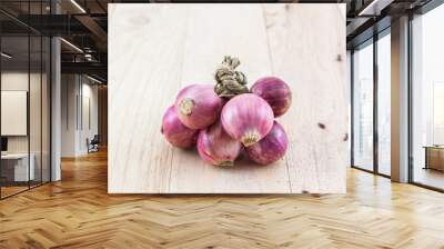 Group of red onion. Wall mural