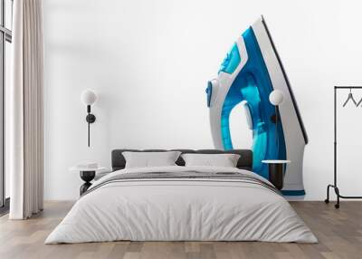 Steam iron on white background. Wall mural