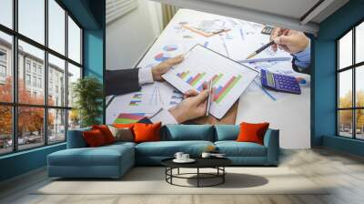 Business people meeting together about business, finance and investment. Wall mural