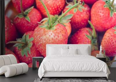 Group of Strawberries on white background. Wall mural