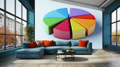 3D pie chart of business expenses with labeled categories and ample copy space Wall mural