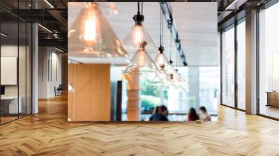 hanging ceiling lights in a modern shared office space Wall mural