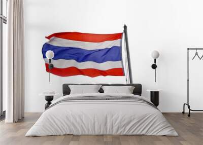 Flag of Thailand waving with blue sky Wall mural