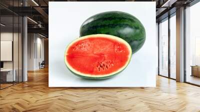 A half of fresh watermelon isolated on white background Wall mural