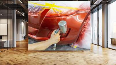 Quick car paint repair ,It takes one to two hours. Wall mural