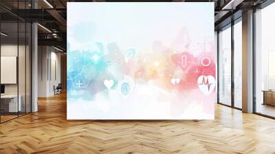 background with medical cross symbols and health Wall mural