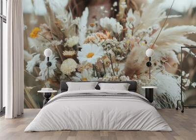 bouquet of dried feathers Wall mural