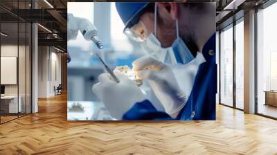 dental technician crafting a dental crown Wall mural