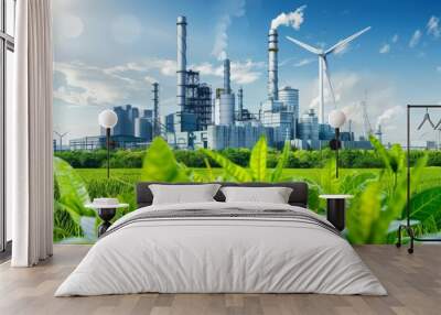 manufacturing plant and renewable energy Wall mural