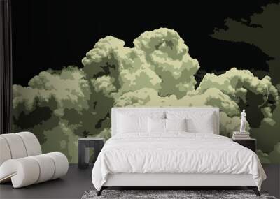 Big white cloud with black sky vector. Wall mural