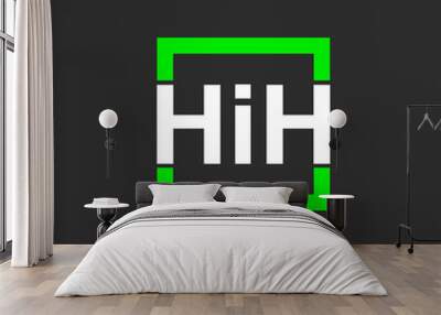 HIH company name initial letters monogram. HIH icon. Wall mural