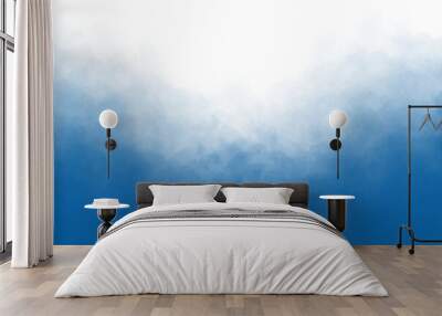 Blue smoke or fog rising on transparent background. creative graphic design element Wall mural