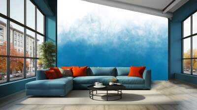 Rising blue smoke on transparent white background Wall mural