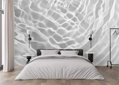 White water surface with ripples, splash and bubbles. Defocused blurred transparent clear white water surface texture. Water waves with shining pattern texture. Summer or spa concept background  Wall mural