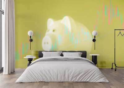 graph coins stock finance and business background Wall mural