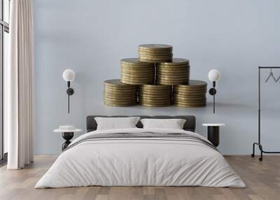 stacks of gold money coin background concept saving money Wall mural