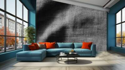 texture of black leather, fabric cloth background Wall mural