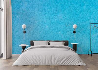 texture of cracked blue ceramic for background Wall mural