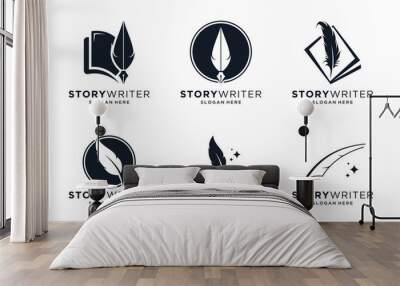 book story logo design collection. Wall mural