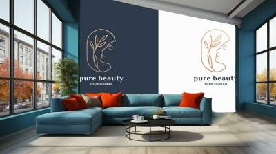 natural beauty logo design for cosmetic brand Wall mural