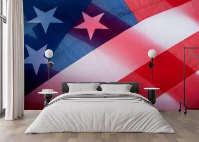 Beautifully waving star and striped American flag Wall mural