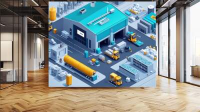 Recycling Plant 3D Model. Wall mural