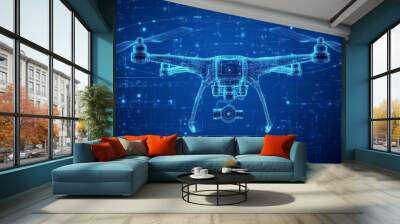 Futuristic Drone Technology Abstract Background Wall mural