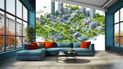 Green Cityscape. Wall mural