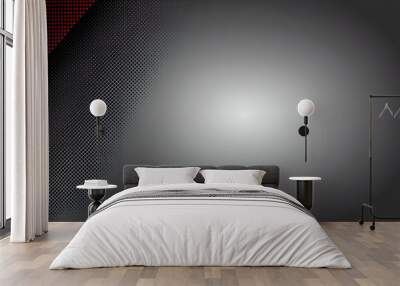 Black gradient and red dots dynamic style background. Wall mural