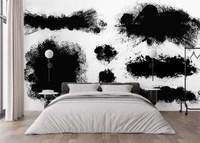 Brush strokes. Vector paintbrush set. Grunge design elements. Wall mural