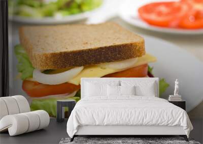 A delicious and healthy sandwich Wall mural