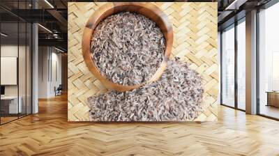 grain rice,brown and white  keep healthy concept on bamboo backg Wall mural