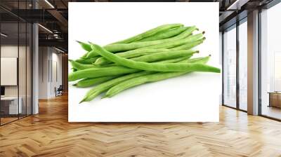 green beans on white background Wall mural