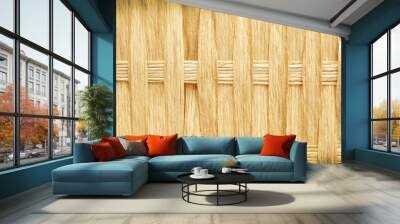 Brown straw mats texture woven patterns for background Wall mural