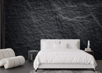 Dark gray or black slated stone texture , nature patterns for background Wall mural