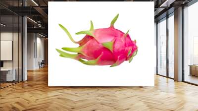 Organic single dragon fruit or Hylocereus isolated on white background , clipping path Wall mural