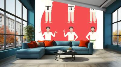 Set of Karate men Wall mural