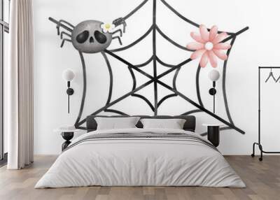 spider on web Wall mural